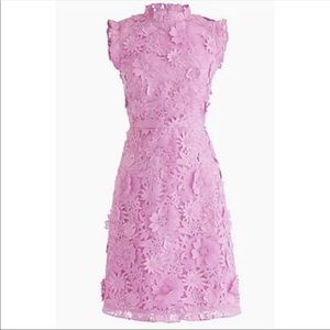 NWT J. Crew Floral Applique Dress Open Back Pink Sleeveless Event Cocktail